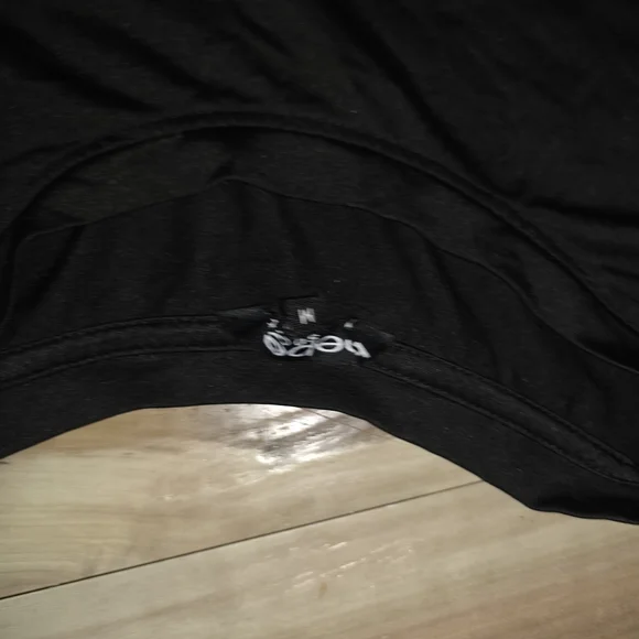 bebe Black Top with Cheetah Print Logo - Picture 2 of 2